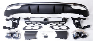 Mercedes GLS X167 2019– Achterdiffuser met uitlaatsierstukken Silver (voor GLS53) foto 1