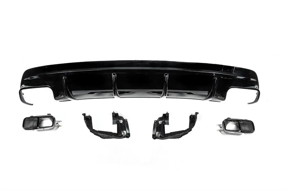 Mercedes CLA C117 2013–2019 Achterdiffuser Black (CLA45-design met uitlaatsierstukken) Foto 1
