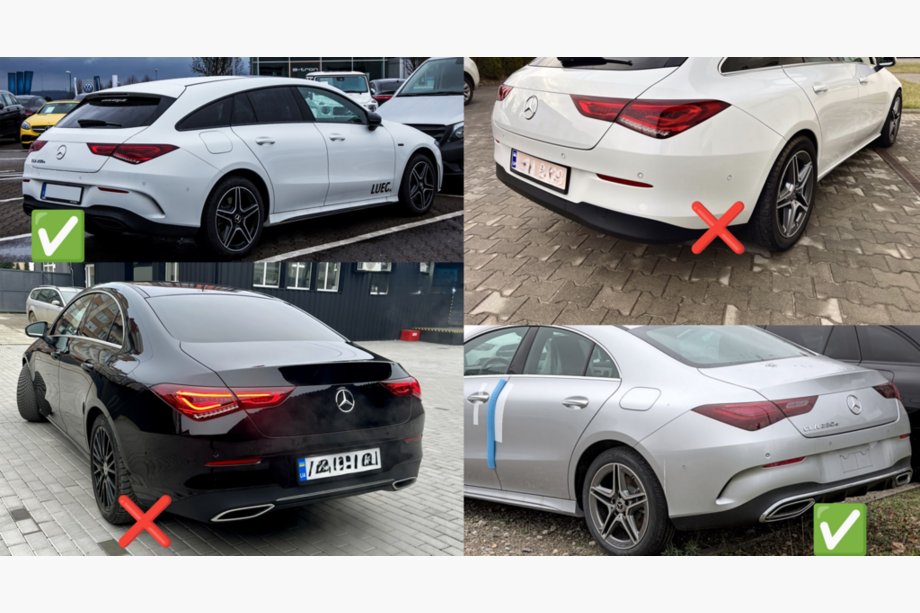 Mercedes CLA C118 2019– Achterdiffuser met uitlaatsierstukken (CLA35-design) Foto 4