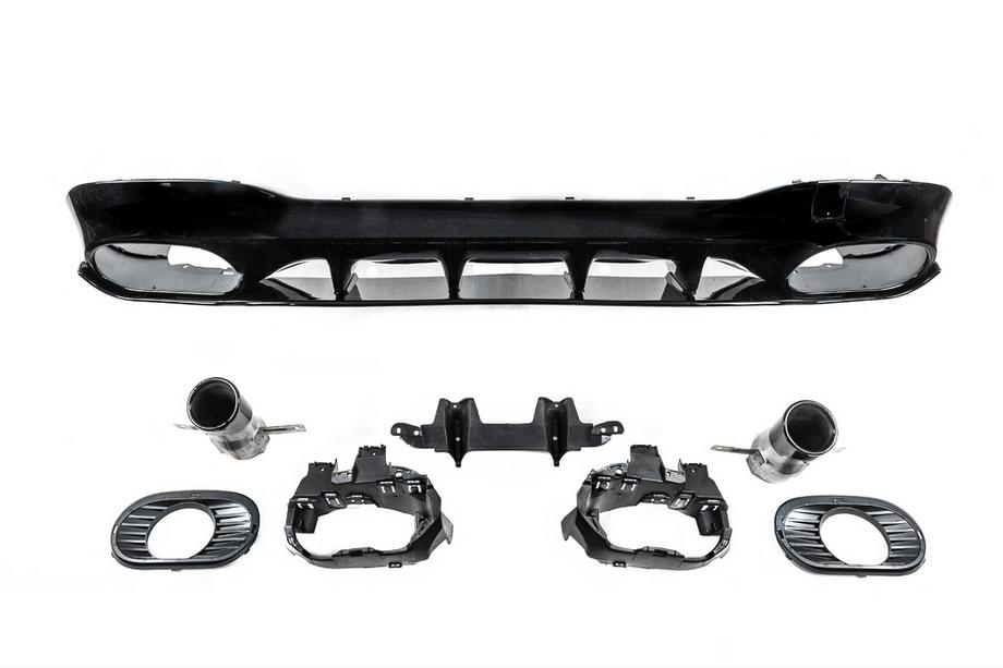 Mercedes CLA C118 2019– Achterdiffuser met uitlaatsierstukken (CLA35-design) Foto 5