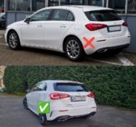 Mercedes A-Klasse W177 2018– Achterdiffuser met uitlaatsierstukken (Design A35 HB) foto 3