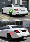 Mercedes E-class W213 2016–2023 Achterdiffuser met uitlaatsierstukken E63-Design Black (voor AMG/AMG-Line 2016-2020) foto 2
