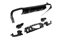 Mercedes E-class W213 2016–2023 Achterdiffuser met uitlaatsierstukken E63-Design Black (voor AMG/AMG-Line 2016-2020) foto 5