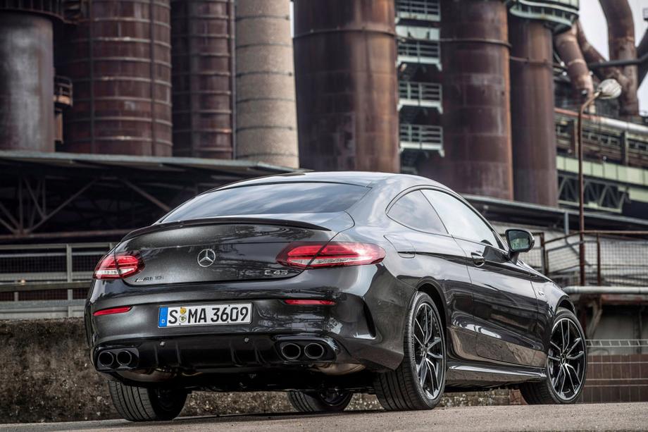 Mercedes C-klasse W205 2014–2021 Achterdiffuser met uitlaatsierstukken (voor coupé AMG43 design) Image