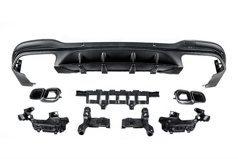 Mercedes GLC X253 2015–2022 Achterdiffuser met uitlaatsierstukken, Black (AMG63 design) Foto 4