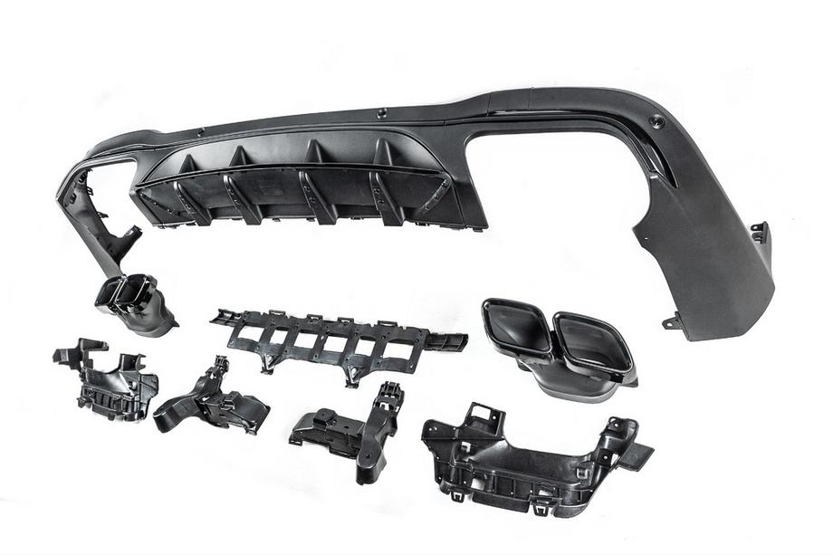 Mercedes GLC X253 2015–2022 Achterdiffuser met uitlaatsierstukken, Black (AMG63 design) Foto 5