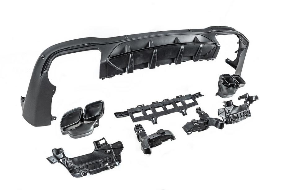 Mercedes GLC X253 2015–2022 Achterdiffuser met uitlaatsierstukken, Black (AMG63 design) Foto 6