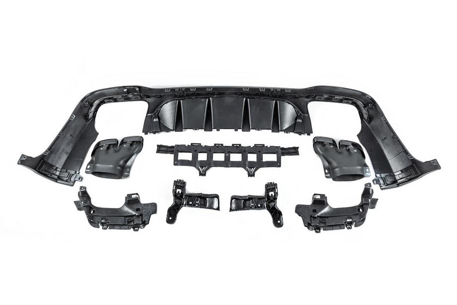Mercedes GLC X253 2015–2022 Achterdiffuser met uitlaatsierstukken, Black (AMG63 design) Foto 7