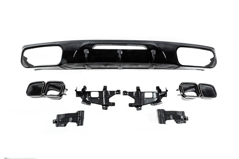 Mercedes CLS C218 2011–2018 Achterdiffuser met uitlaatsierstukken Black (2015-2018, GT63 Design) Foto 5