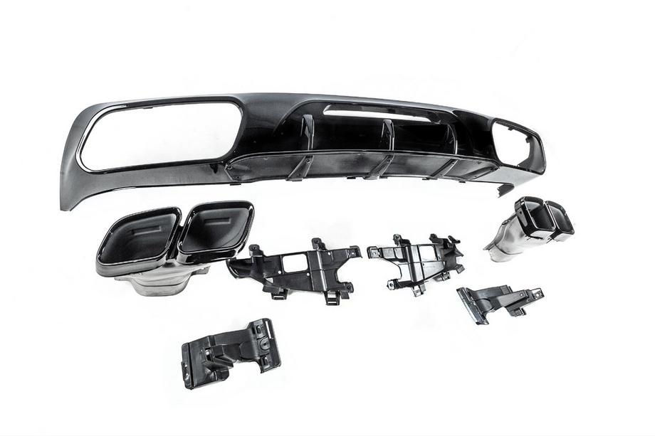 Mercedes CLS C218 2011–2018 Achterdiffuser met uitlaatsierstukken Black (2015-2018, GT63 Design) Foto 7