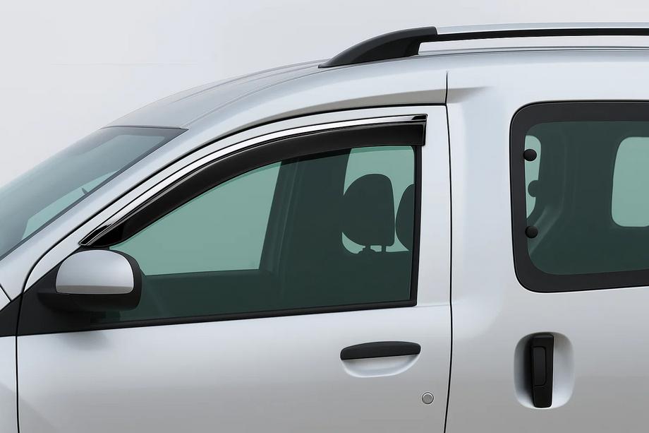 Renault Dokker 2013–2022 Raamwindschermen met chromen sierlijst Niken Luxury (2 stuks) Image
