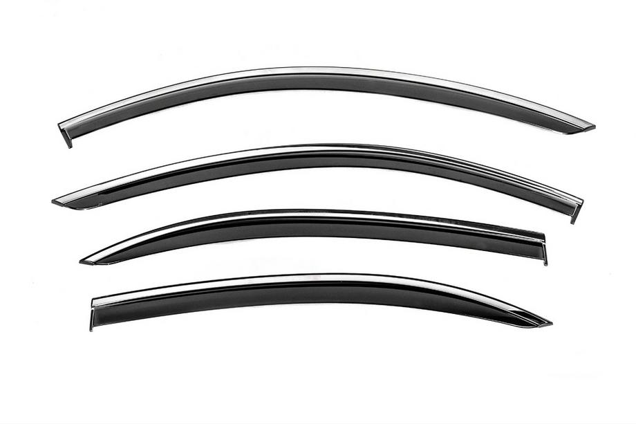 Mercedes S-class W221 2005–2013 Raamwindschermen met chroomlijst Niken Luxury (Long, 4 stuks) Foto 1
