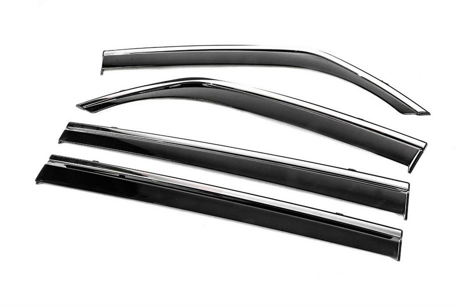 Mitsubishi Pajero Wagon IV 2006–2021 Windschermen met chromen sierlijst Niken Luxury (4 stuks) Foto 2