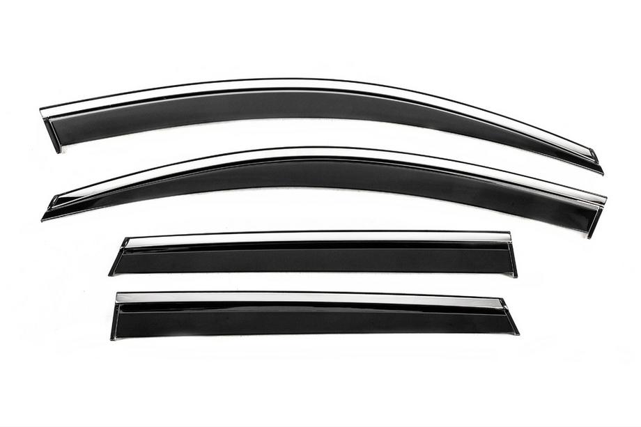 Skoda Karoq 2018– Winddeflectoren voor zijruiten met chroomlijst Niken Luxury (2018-2022, 4 stuks) Image