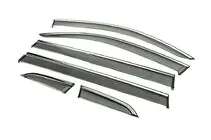 Volkswagen Tiguan 2016–2023 Winddeflectoren voor zijruiten met chroomstrip Niken Luxury (Long, 6 stuks) foto 2