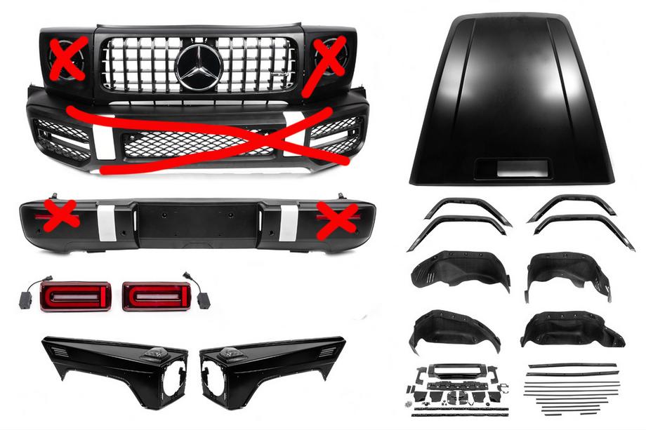Mercedes G-klasse W463 1990–2018 Facelift-kit voor G63 AMG 2018 (geen volledige set) Foto 1