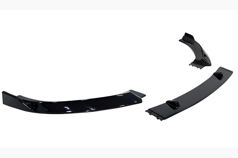 Audi A3 2012–2020 Voorbumper lip spoiler DPT V-1 (hoogglans zwart, 3-delig) Image