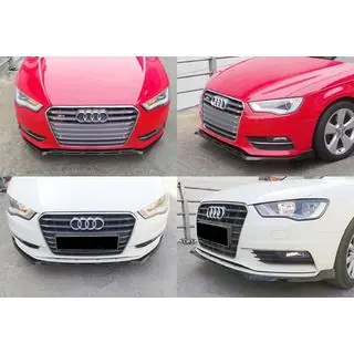 Voorbumper front lip splitter DPT V-3 (Sedan/HB, hoogglans zwart) foto 1