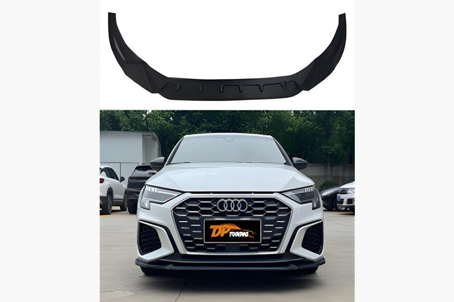 Audi A3 2020– Voorbumper lip spoiler DPT V-1 (hoogglans zwart) Image