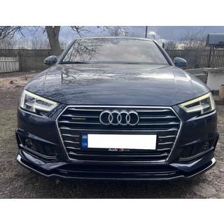 Voorbumper lip spoiler DPT V-1 (voor S-Line, 2015-2019, hoogglans zwart) Audi A4 B9 2015–2024 foto 4