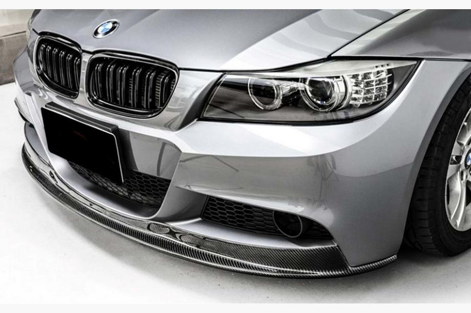 BMW 3-serie E90/E91 2005–2011 DPT V-2 front lip (voor E90 M-Sport 2008-2011), hoogglans zwart Foto 1