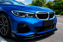 BMW 3 Serie G20/G21 2018– Voorbumper lip DPT V-2 (voor M Technic, hoogglans zwart) foto 1