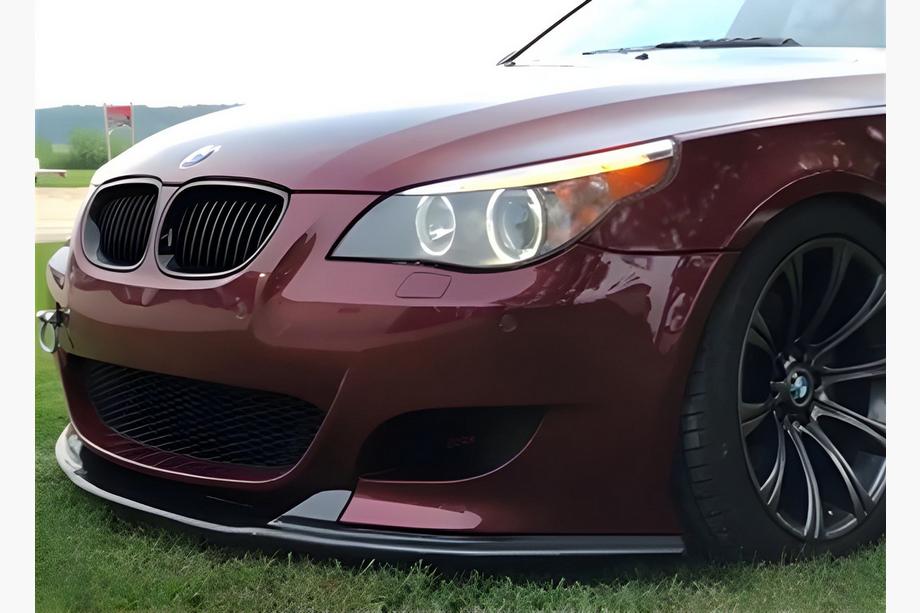 BMW 5 Serie E60/E61 2003–2010 DPT front lip spoiler (zonder vinnen, voor M5 Hamann, glanzend zwart) Image
