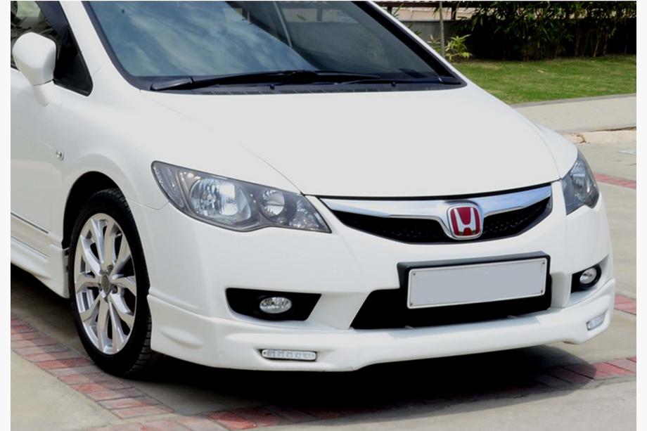 Honda Civic Sedan VIII 2006–2011 DPT front bumper lip spoiler (2009-2011, in primer/overspuitbaar) Image