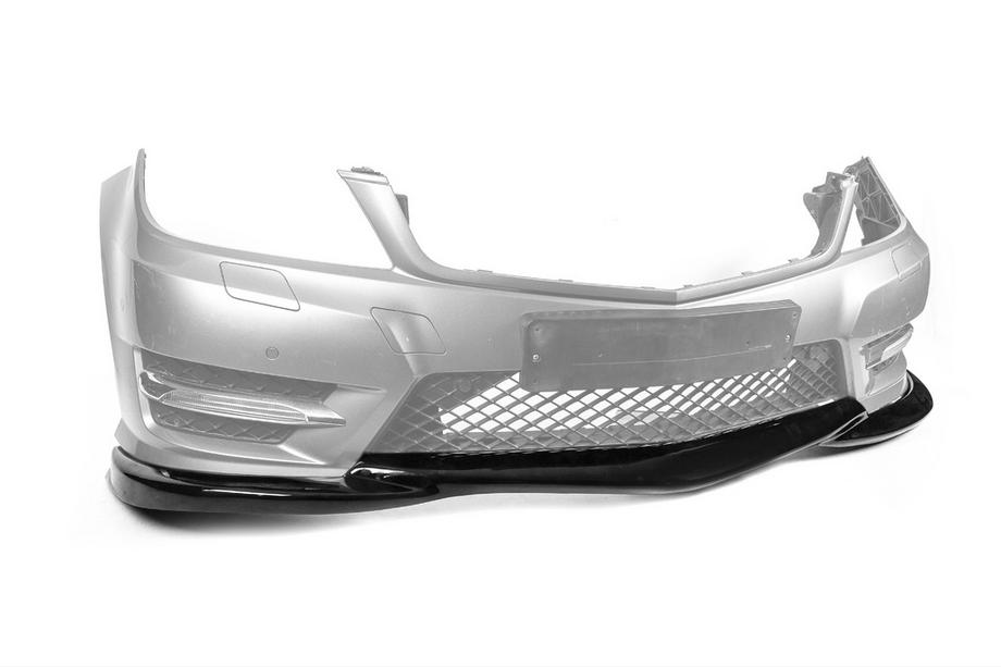 Mercedes C-klasse W204 2007–2015 Frontbumper lip DPT V2 (2011-2015, hoogglans zwart) Foto 5