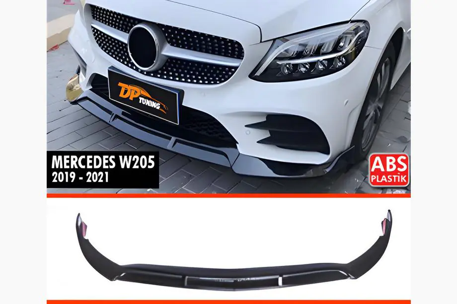 Mercedes C-klasse W205 2014–2021 DPT frontlip (2019-2021, alleen voor AMG-Line, hoogglans zwart) Foto 2