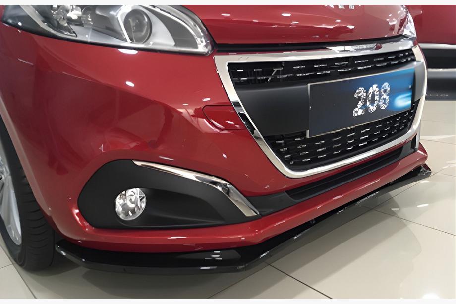 Peugeot 208 2012–2019 DPT front bumper lip (hoogglans zwart) Foto 1