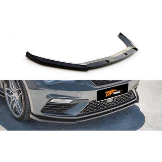 DPT frontlip voorbumper (2017-2020, hoogglans zwart) Seat Leon 2013–2020