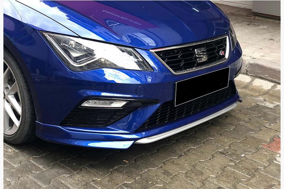Seat Leon 2013–2020 Frontlip spoiler DPT V-1 (2017-2020, hoogglans zwart) Foto 1