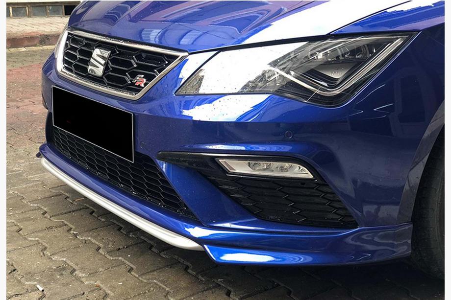 Seat Leon 2013–2020 Frontlip spoiler DPT V-1 (2017-2020, hoogglans zwart) Foto 3