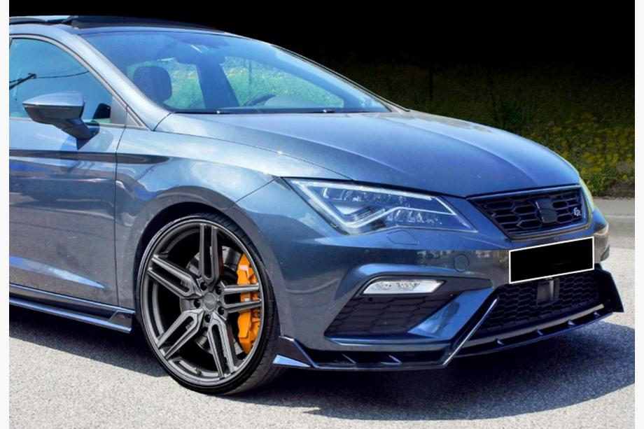 Seat Leon 2013–2020 Front lip spoiler DPT V-3 (2017-2020, hoogglans zwart) Foto 2