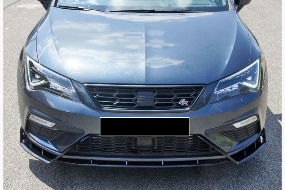 Seat Leon 2013–2020 Front lip spoiler DPT V-3 (2017-2020, hoogglans zwart) Foto 3