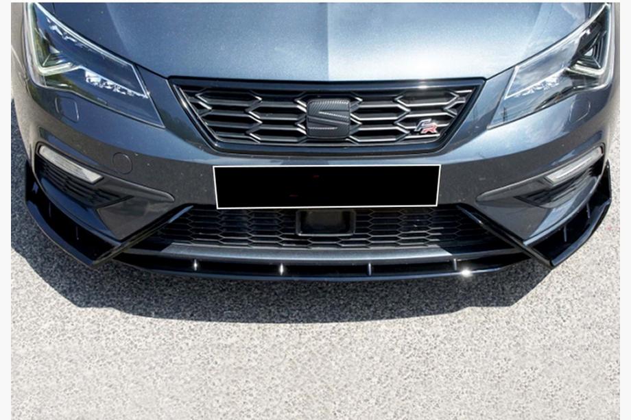 Seat Leon 2013–2020 Front lip spoiler DPT V-3 (2017-2020, hoogglans zwart) Foto 1