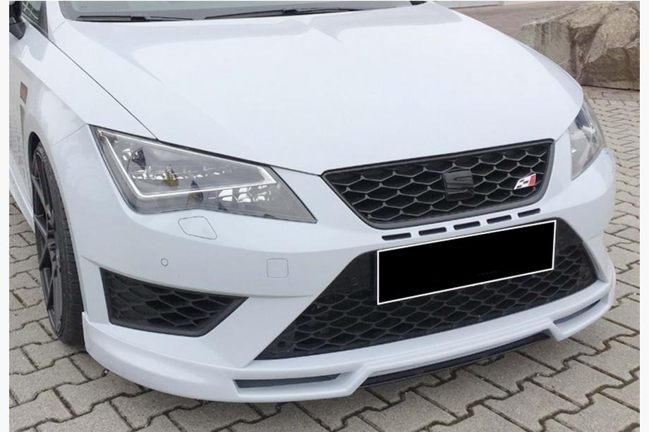 Seat Leon 2013–2020 Frontlip spoiler DPT V-5 (2017-2020, hoogglans zwart) Image