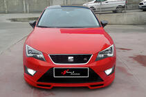 Seat Leon 2013–2020 Front lip DPT V-4 (2013-2016, hoogglans zwart) foto 1