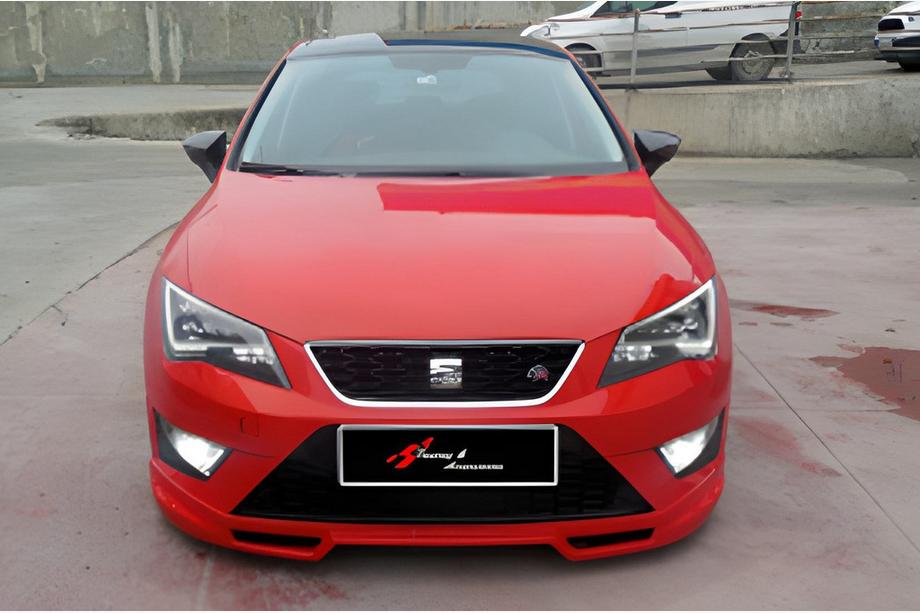 Seat Leon 2013–2020 Front lip DPT V-4 (2013-2016, hoogglans zwart) Image