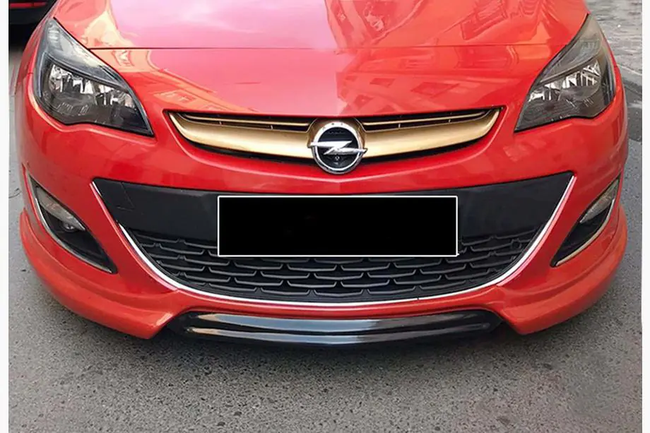 Opel Astra J 2009–2015 Voorbumper lip spoiler DPT V-1 (hoogglans zwart) Foto 1