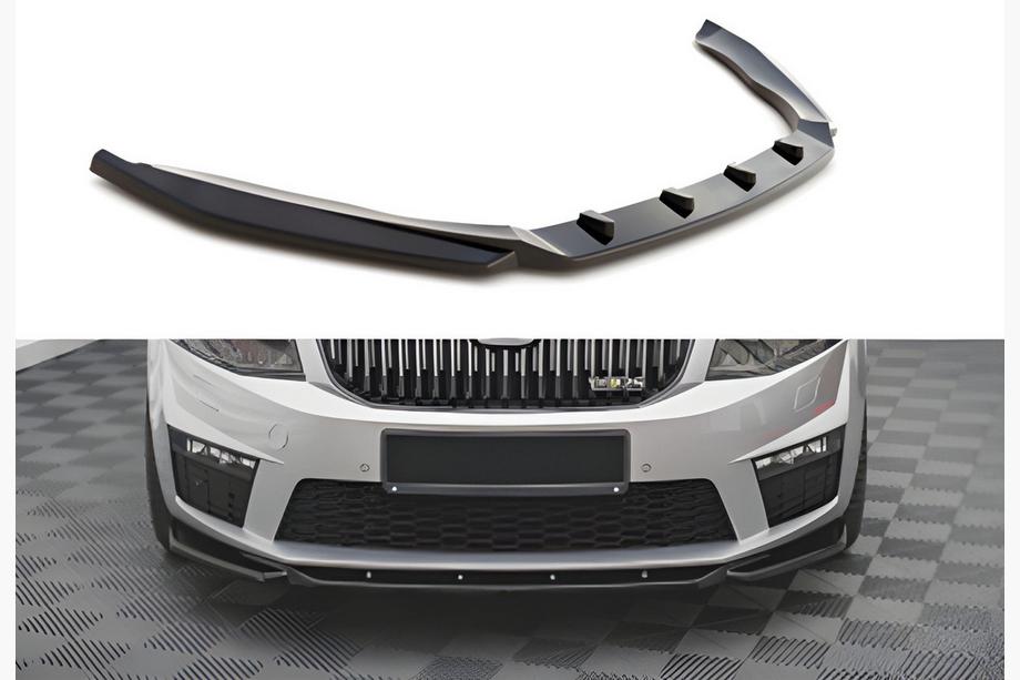 Skoda Octavia III A7 2013–2019 Voorlip DPT V-2 (voor RS, 2013-2017, hoogglans zwart) Foto 1