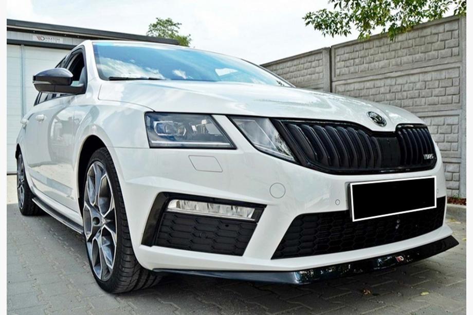 Skoda Octavia III A7 2013–2019 DPT V-3 frontlip (2013-2017 RS, hoogglans zwart) Foto 5