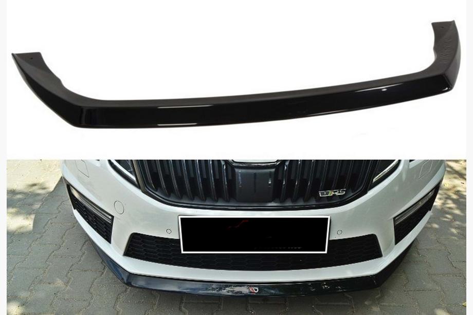Skoda Octavia III A7 2013–2019 DPT V-3 frontlip (2013-2017 RS, hoogglans zwart) Foto 1