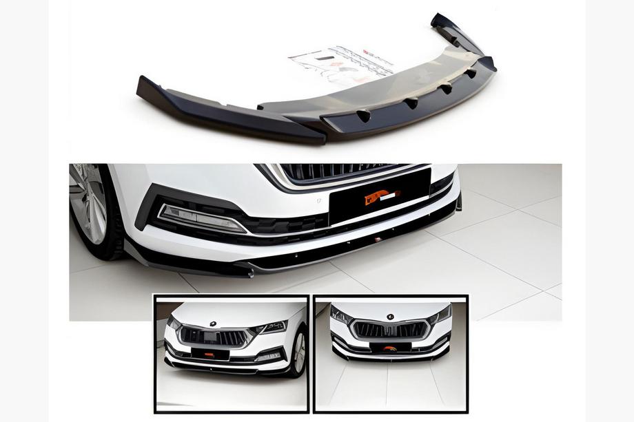 Skoda Octavia IV A8 2020– DPT front bumper lip (hoogglans zwart) Foto 2