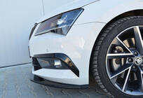 Skoda Superb 2015–2024 Voorbumper lip spoiler DPT V-4 (2015-2020, hoogglans zwart) foto 3