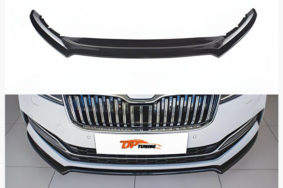Skoda Superb 2015–2024 Voorbumper lip spoiler DPT V-4 (2021-, hoogglans zwart) Foto 1