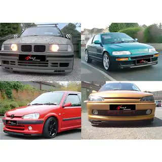 Universele front lip spoiler DPT V-7 (ABS, hoogglans zwart)