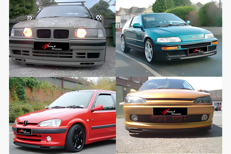 Universele front lip spoiler DPT V-7 (ABS, hoogglans zwart) Foto 1