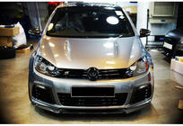 Volkswagen Golf 6 2008–2014 Voorbumper lip spoiler DPT V-1 (hoogglans zwart) foto 1